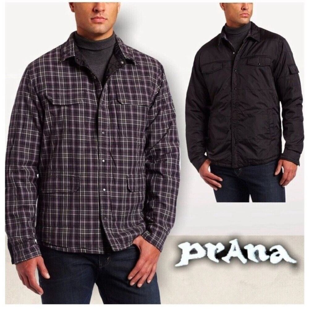 Prana Rhody Reversible Snap Close Jacket Med Black Purple
